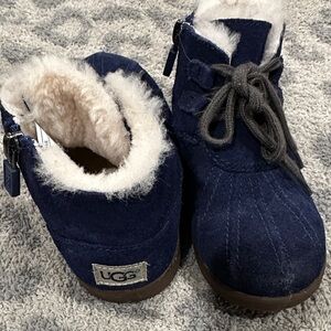 UGG Kids Navy Boots with Shearling Lining
